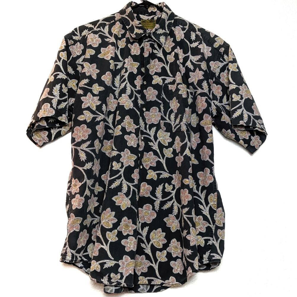 Evergreen Sportsmen full-fit black and tan short-sleeve shirt. Sz M